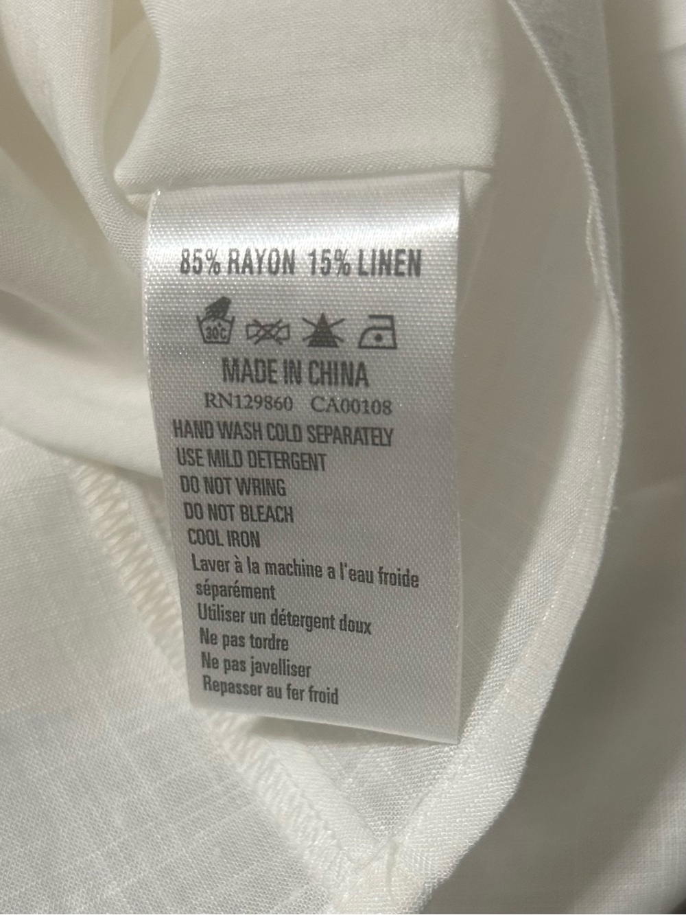 Rhythm Classics White Babydoll
Tank Dress Linen Blend Adjustable
Straps Size L - Picture 10 of 10